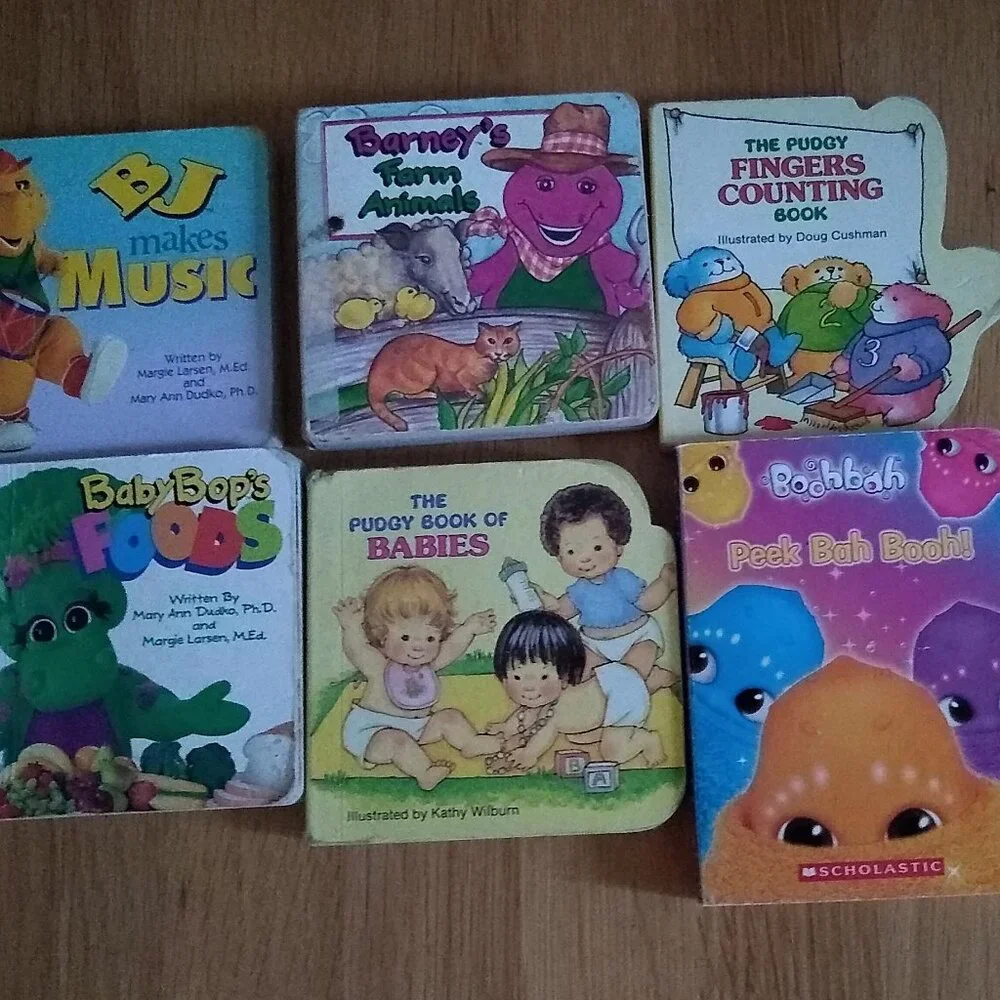 Baby Bop's Food  BJ Makes Music Barney's Farm Animals The Pudgy book of Babies